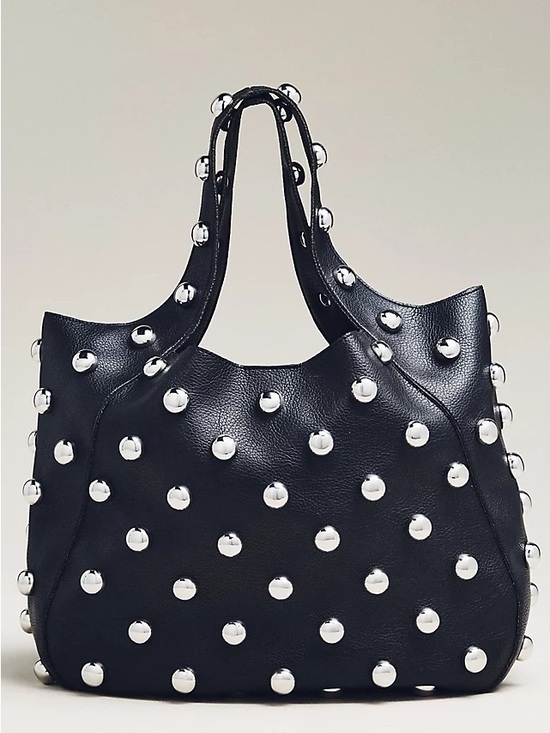 Anthropologie Handbags - Anthropologie Sonia Medium Slouchy Studded Tote Bag - Black